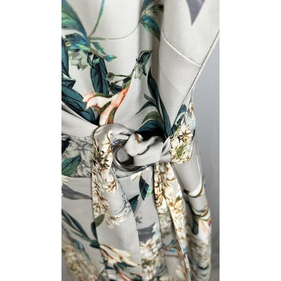 A.B.S Collection Womens Floral Leaves Print Tie Close Wrap Style Dress Size 8 - Picture 5 of 7